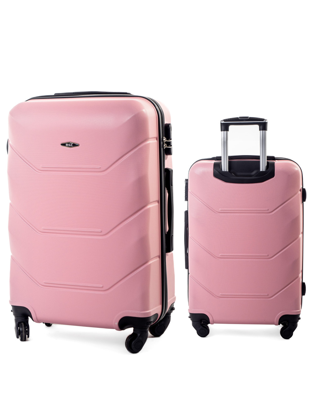 Duża walizka podróżna na kółkach XXL 720 RGL - pudrowy róż