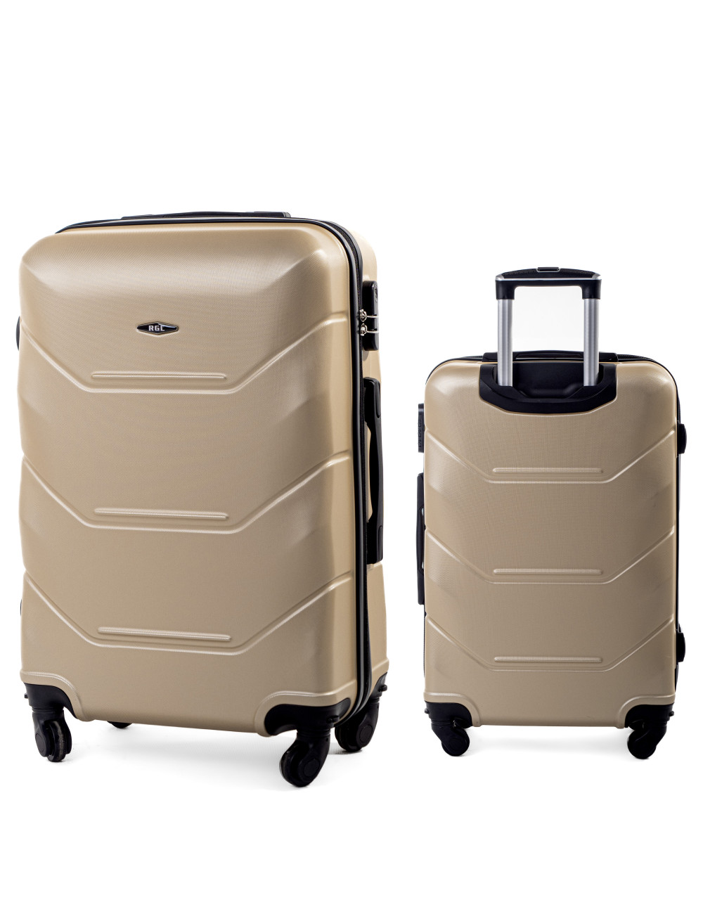 Duża walizka podróżna na kółkach XXL 720 RGL - szampan