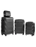Zestaw walizek podróżnych na kółkach 720 3w1 + kuferek 720 - grafitowy