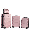 Zestaw walizek podróżnych na kółkach 720 3w1 + kuferek 720 - rose red