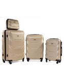 Zestaw walizek podróżnych na kółkach 720 3w1 + kuferek 720 - szampan