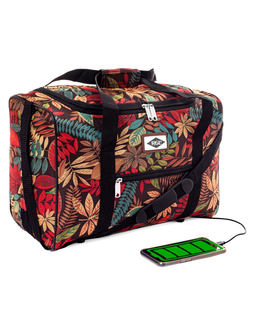 Torba Wizzair 40x25x20 bagaż podręczny 40B USB - kwiaty