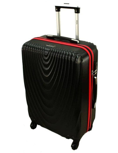 Mała walizka podróżna kabinowa na kółkach 663 RGL - czarno-czerwona