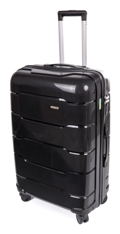 Duża walizka XXL POLIPROPYLEN HU357 CZARNY