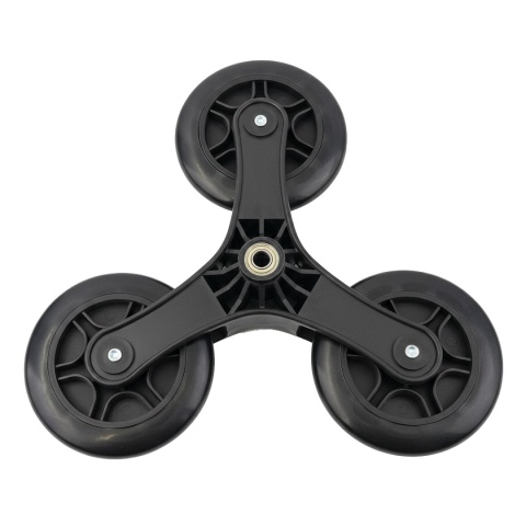 Duże kółko do wózka zakupowego trójkołowe czarne plastikowe