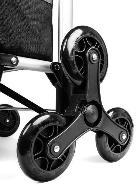 Duże kółko do wózka zakupowego trójkołowe czarne plastikowe