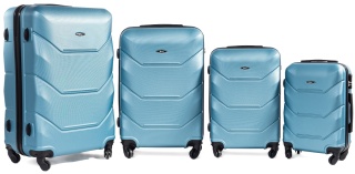 Komplet walizek podróżnych 4w1 720 NIEBIESKI METALICZNY