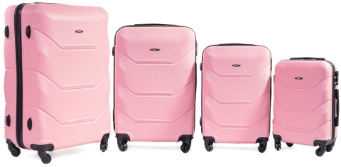 Komplet walizek podróżnych 4w1 720 PUDROWY RÓŻ