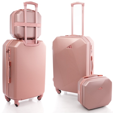 Zestaw ŚREDNIA walizka podróżna 941 XL + kuferek ROSE RED Zestaw ŚREDNIA walizka podróżna 941 XL + kuferek ROSE RED