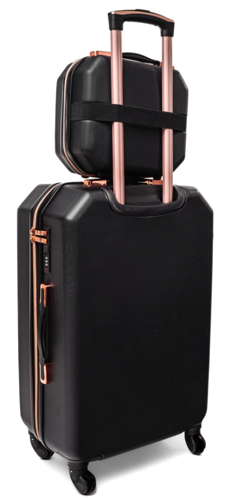 Zestaw ŚREDNIA walizka podróżna 941 XL + kuferek BEŻOWY