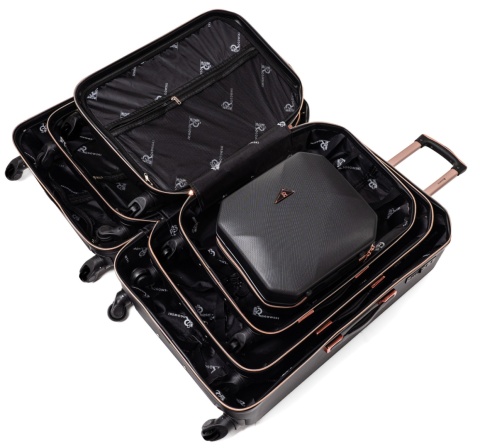 Zestaw ŚREDNIA walizka podróżna 941 XL + kuferek BEŻOWY