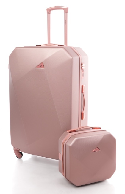 Zestaw duża walizka podróżna 941 XXL + kuferek ROSE RED