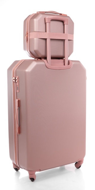 Zestaw duża walizka podróżna 941 XXL + kuferek ROSE RED