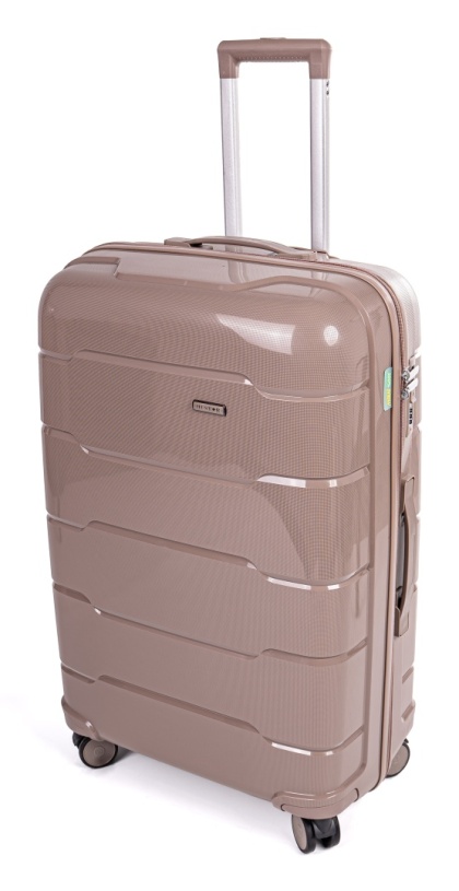 Duża walizka XXL POLIPROPYLEN HU357 BRĄZOWY