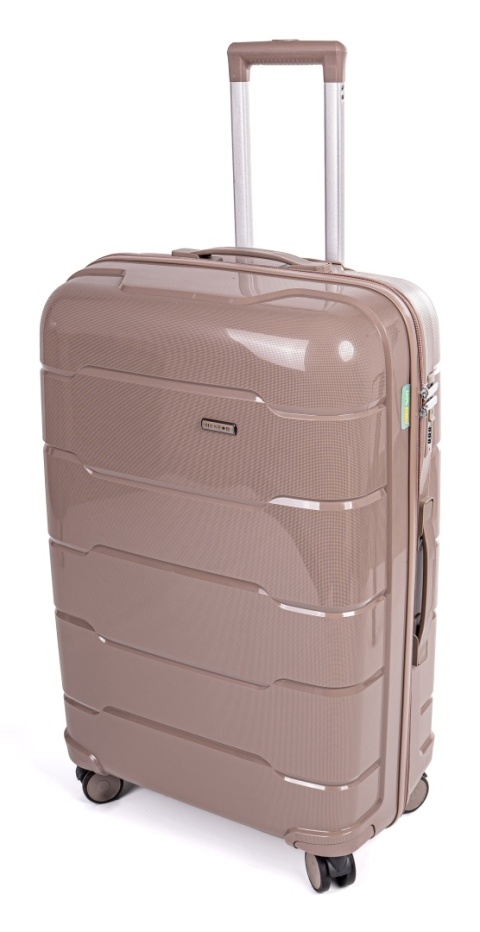 Duża walizka XXL POLIPROPYLEN HU357 BRĄZOWY