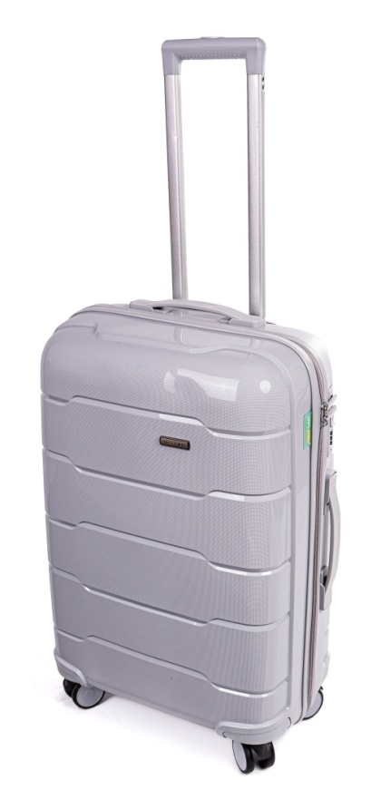 Duża walizka XXL POLIPROPYLEN HU357 SZARY