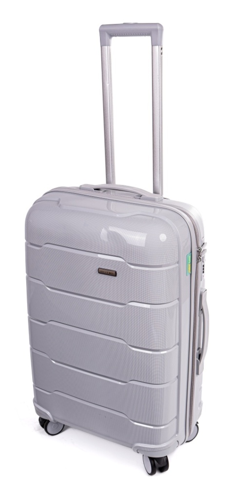 Duża walizka XXL POLIPROPYLEN HU357 SZARY
